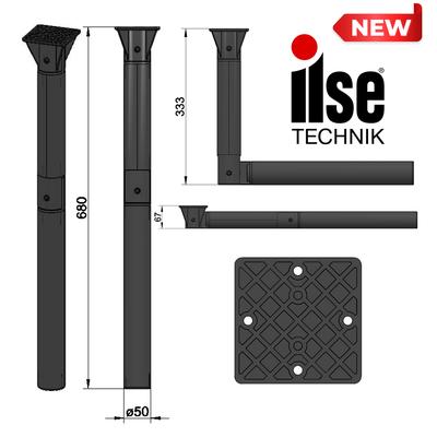 ILSE TECHNIK 6830ANT-KIT İki Yerden Katlanır Masa Ayağı+1xDuvar Rayı