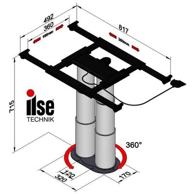 iLSE TECHNIK Karavan Masa Ayağı 5982SS10 Made in Germany