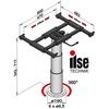 Ilse Technık 5962 G06R822 Zemine Sabitlenen Teleskopik Karavan Masa Ayağı 360 DERECE DÖNEBİLEN İLERİ GERİ KAYDIRMALI made in germany